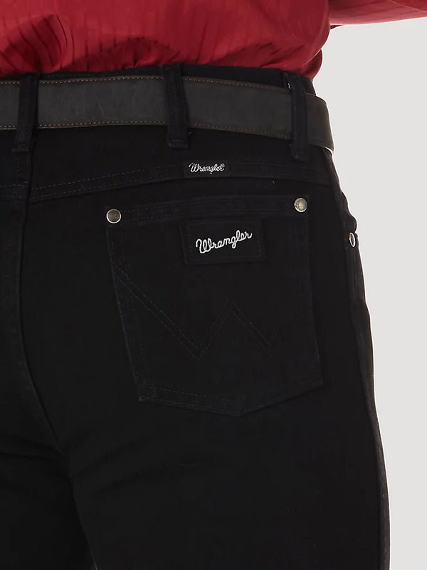 Men's Wrangler Cowboy Cut Silver Edition slim fit jeans in shadow black by KONTOOR, featuring classic Western styling and durable denim.