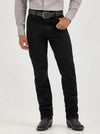 Men's Wrangler Cowboy Cut Slim Fit Jeans in Shadow Black, denim with classic stitching and five-pocket style by KONTOOR.