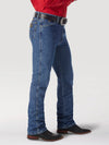 Wrangler George Strait Cowboy Cut Slim Fit Jean - Heavyweight Stone Denim - Broken horn