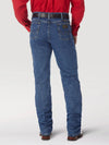 Wrangler George Strait Cowboy Cut Slim Fit Jean - Heavyweight Stone Denim - Broken horn