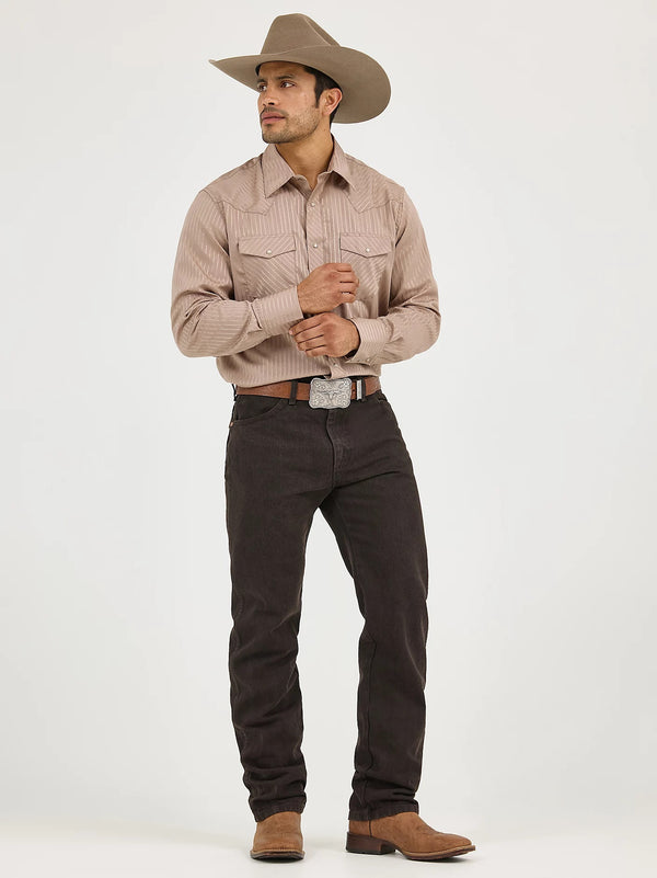 Wrangler Mens Cowboy Cut Jean Original Fit - Black Chocolate - Broken horn