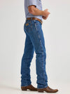 KONTOOR Wrangler men's cowboy cut stonewashed jeans displaying classic fit and durable denim fabric.