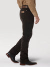 KONTOOR Wrangler men's cowboy cut slim fit jeans in black chocolate denim, shown with classic five-pocket design and contrast stitching.