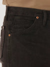 KONTOOR Wrangler men's cowboy cut slim fit jeans in black chocolate denim, showcasing the classic five-pocket design and sturdy fabric.