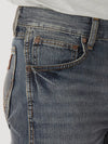 KONTOOR Wrangler men's retro slim fit straight leg jeans in dark knight denim, showcasing classic design and modern style.