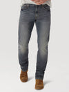 KONTOOR Wrangler men's retro slim fit straight leg jeans in dark knight denim, showcasing classic five-pocket design and modern style.