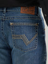 Wrangler Mens Rock 47 Slim FIt Boot Cut Jean -Marina Del Ray - Broken horn