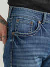 Wrangler Mens Rock 47 Slim FIt Boot Cut Jean -Marina Del Ray - Broken horn