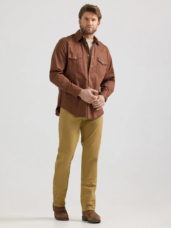 Wrangler Premium Performance Tough Comfort Cowboy Cut Regular Fit Canvas Jean - Broken horn