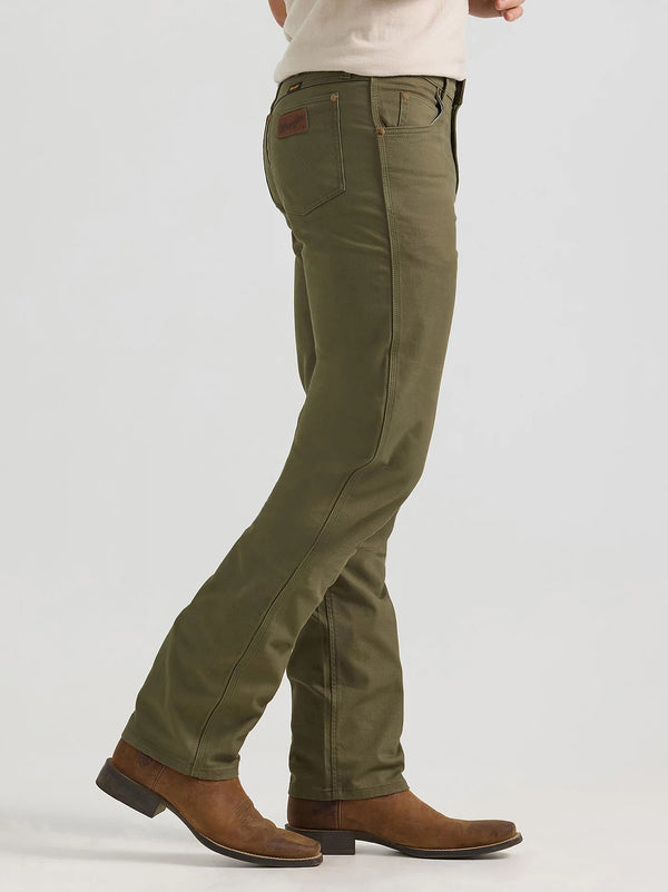 Wrangler Premium Performance Tough Comfort Cowboy Cut Regular Fit Canvas Jean - Broken horn