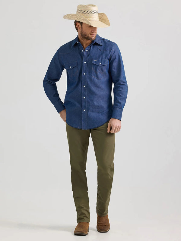 Wrangler Premium Performance Tough Comfort Cowboy Cut Regular Fit Canvas Jean - Broken horn