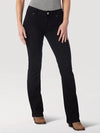 Women's black Wrangler mid-rise jeans by KONTOOR, featuring classic denim fabric and a comfortable fit.