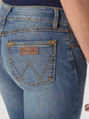 Women’s Wrangler Retro Mae Jeans by KONTOOR in KM Wash, mid-rise denim with classic five-pocket design and faded blue finish.
