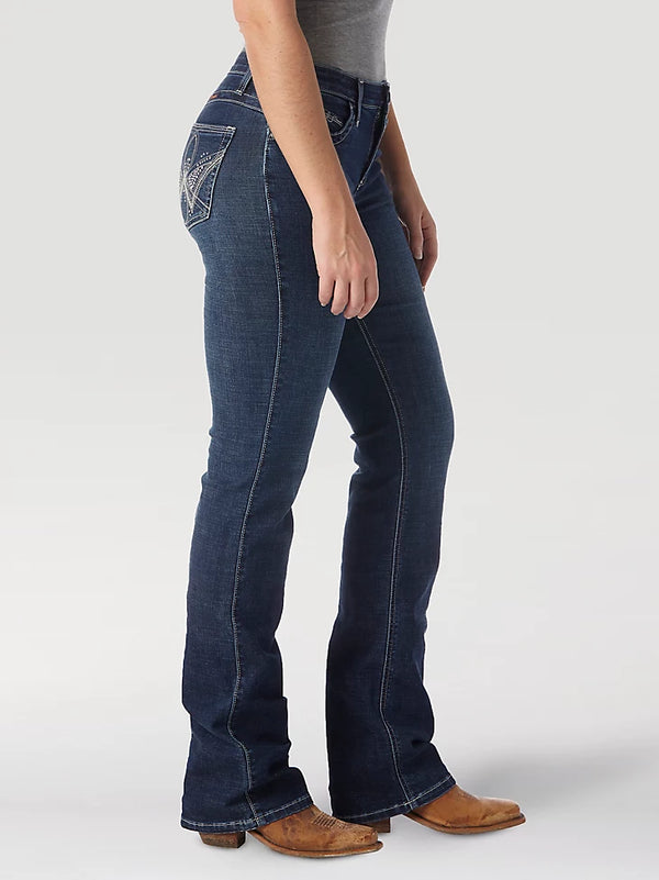 KONTOOR Wrangler Women's Q-Baby Ultimate Riding Jean in Wild Streak with classic denim look and functional riding style.