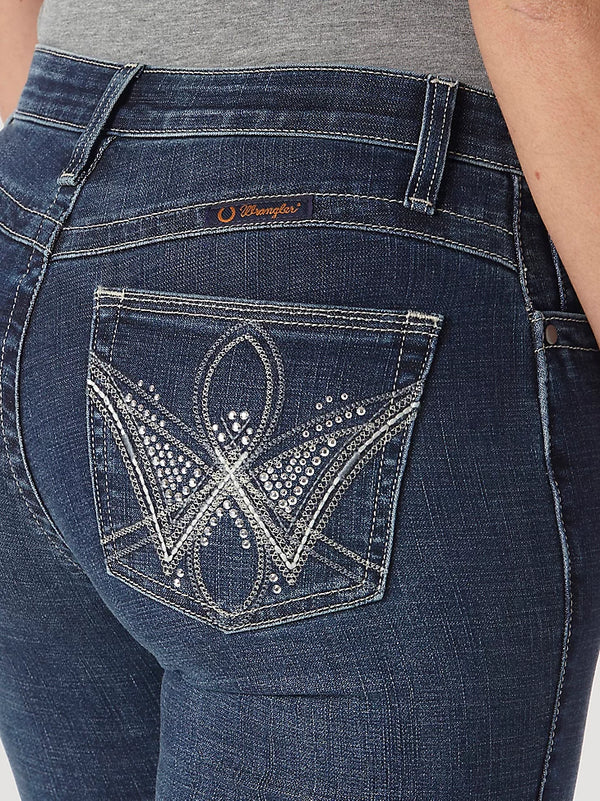 KONTOOR Wrangler women's Q-Baby Ultimate Riding Jean in Wild Streak with classic denim look and comfortable fit