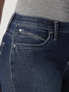KONTOOR Wrangler women's Q-Baby Ultimate Riding Jean in Wild Streak with classic denim look and fitted style, front and back views.