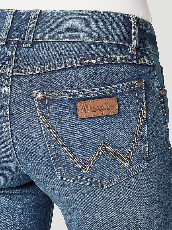 Wrangler Womens Retro Mae Wide Leg Trouser Jean - Devon - Broken horn