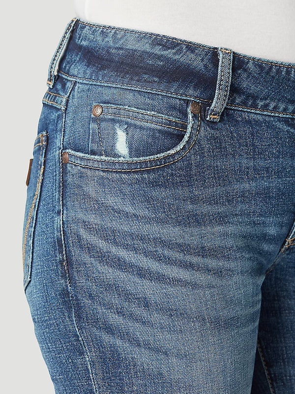 Wrangler Womens Retro Mae Wide Leg Trouser Jean - Devon - Broken horn