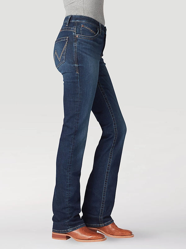 Wrangler Womens The Ultimate Riding Bootcut Willow Mid Rise - Hallie - Broken horn