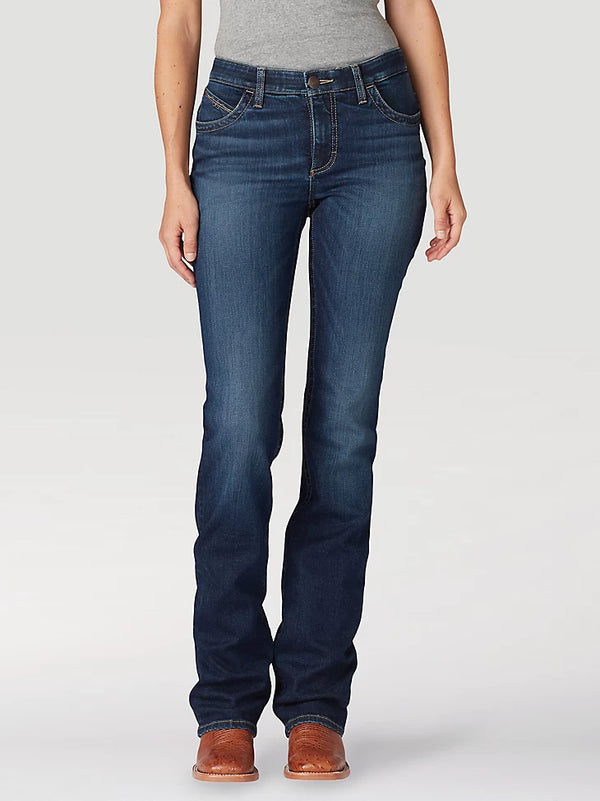 Wrangler Womens The Ultimate Riding Bootcut Willow Mid Rise - Hallie - Broken horn