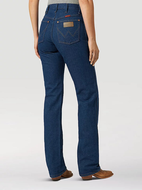 KONTOOR Wrangler Women Cowboy Cut Slim Fit Indigo Jeans with prewashed denim, classic five-pocket design, and stylish fit.