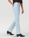 KONTOOR Wrangler women’s cowboy cut slim fit jeans in bleach wash, featuring classic denim styling and a fitted silhouette.