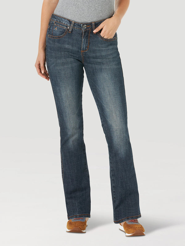 Wrangler Womens Aura Instantly Slimming Jean - Autumn Gold - Broken horn