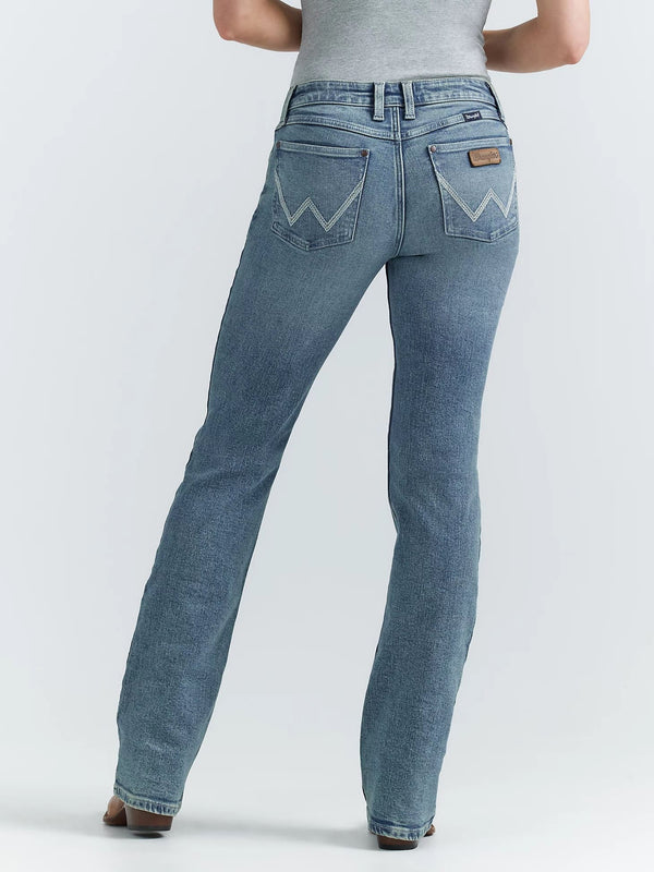 Wrangler Women Retro Mae Mid Rise Boot Cut Jean - Broken horn