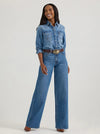 Wrangler Retro Bailey High Rise Wide Leg Jean - Broken horn