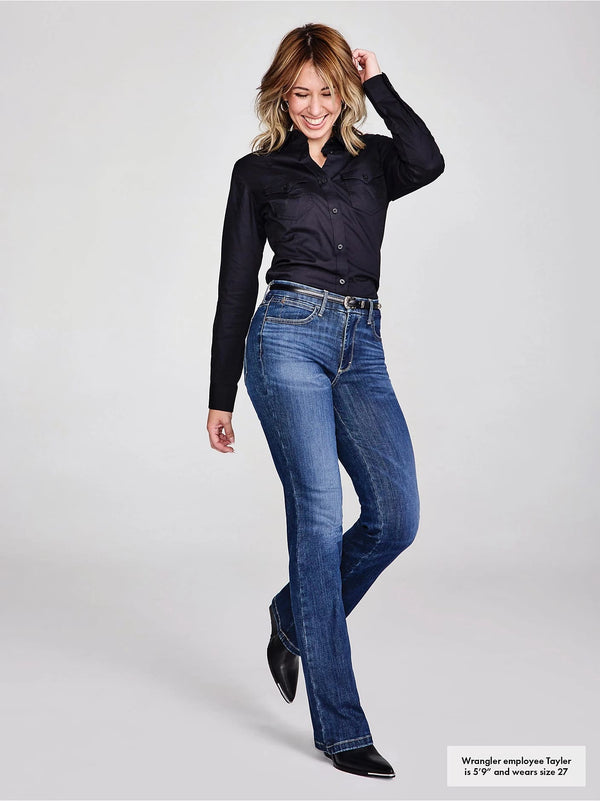 Wrangler Women Bespoke High Rise Bootcut Jean - Broken horn