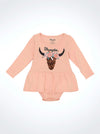 Wrangler Baby's Western Graphic Skirted Bodysuit - Broken horn