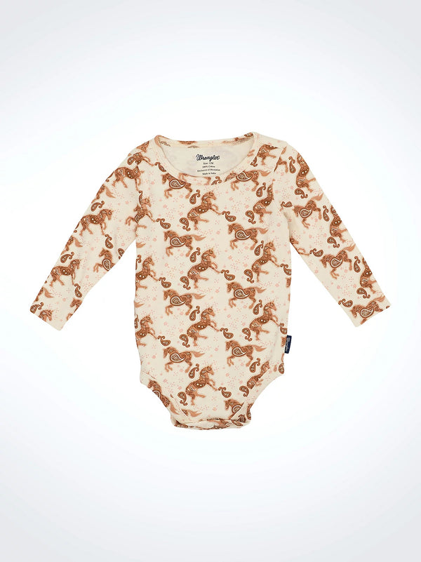 Wrangler Baby's Western Print Bodysuit - Broken horn