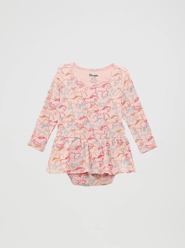 Wrangler Girl's Skirted Body Suit - Broken horn