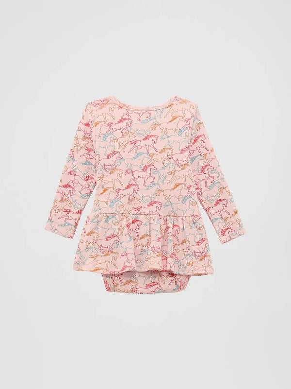 Wrangler Girl's Skirted Body Suit - Broken horn