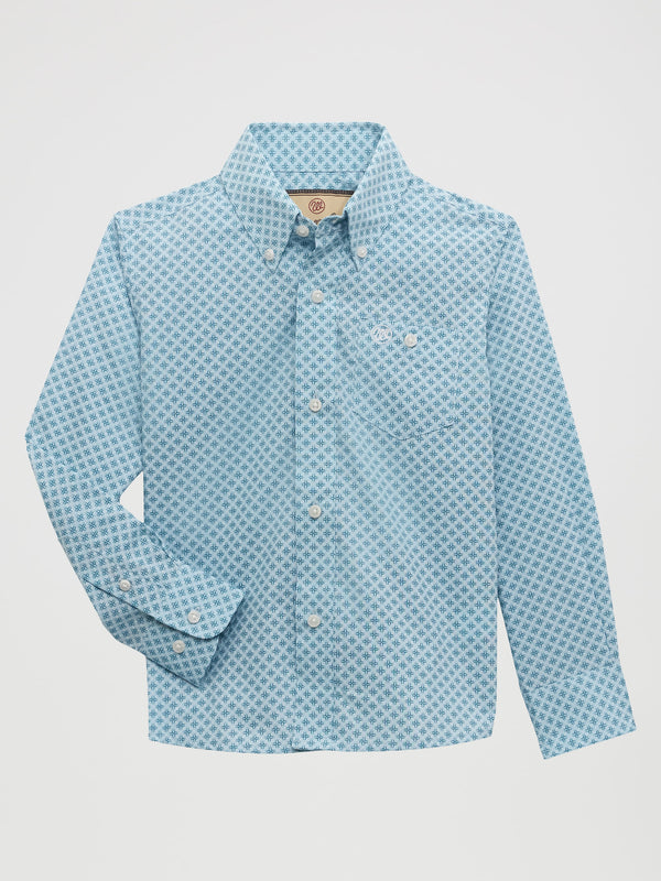 Wrangler Boy's Classic Shirt - Blue - Broken horn