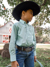 Wrangler Boy's Classic Shirt - Blue - Broken horn
