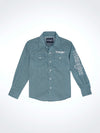 Wrangler Boy's Logo Western Snap Shirt - Broken horn