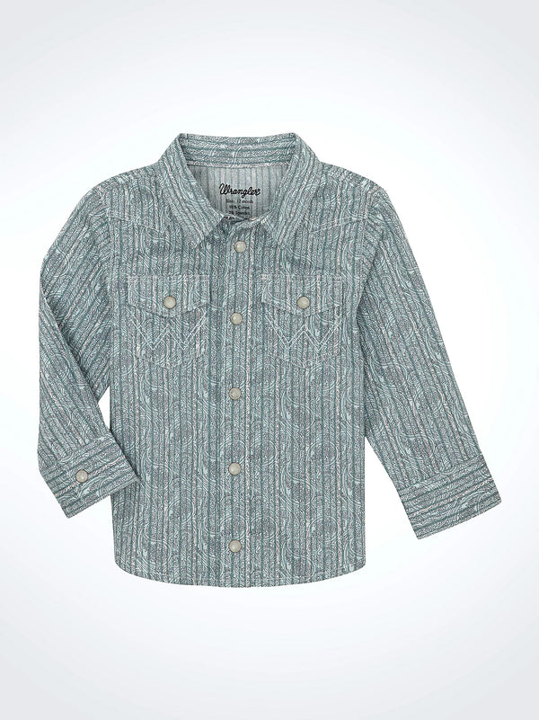 Wrangler Boys Western Snap Shirt - Broken horn