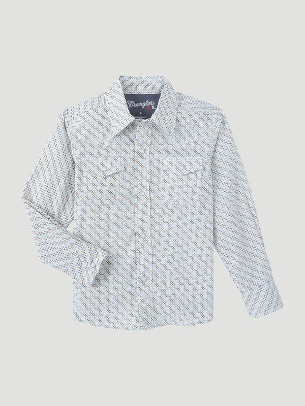 Wrangler Boy's 20X Advanced Comfort Western Snap - Broken horn