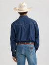 Wrangler Men's Classic Denim Western Snap Shirt - Broken horn