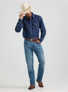 Wrangler Men's Classic Denim Western Snap Shirt - Broken horn