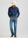 Wrangler Men's Classic Denim Western Snap Shirt - Broken horn