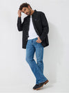 Wrangler Men's Classic Denim Western Snap Shirt - Broken horn