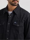 Wrangler Men's Classic Denim Western Snap Shirt - Broken horn