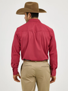 KONTOOR Wrangler Western Dobby Stripe long sleeve shirt with blue and white vertical stripes, button-down front and classic collar.