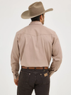 KONTOOR Wrangler Western Dobby Stripe long sleeve shirt with blue and white vertical stripes, button-front design.