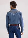 Wrangler Men's Rodeo Ben Western Snap Shirt - Broken horn