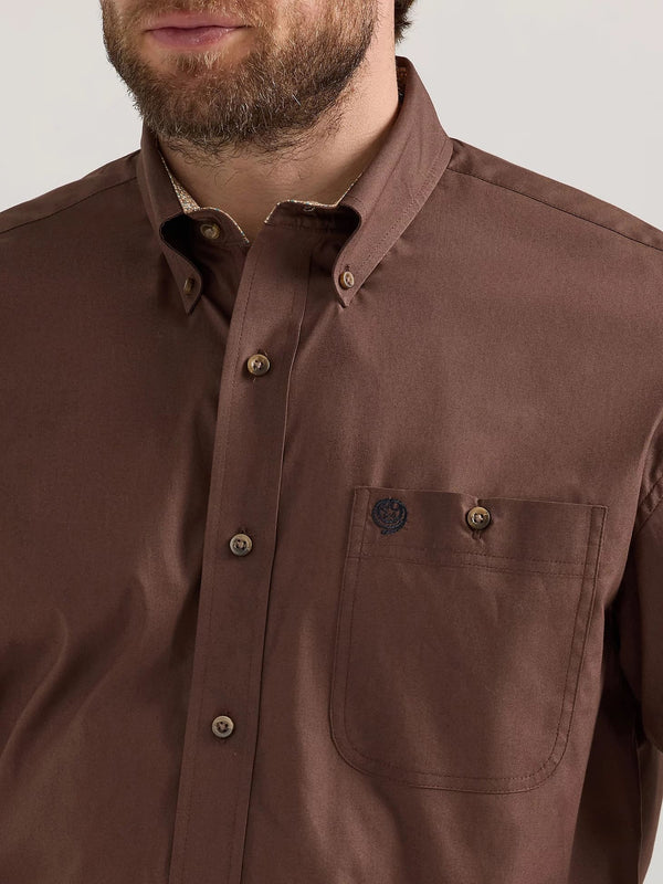 Wrangler Men's George Strait Button Down One Pocket Shirt - Broken horn