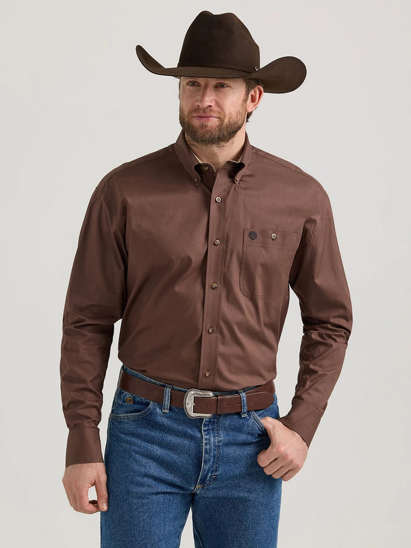 Wrangler Men's George Strait Button Down One Pocket Shirt - Broken horn