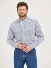 Wrangler Men George Strait Troubadour Snap Shirt - Broken horn